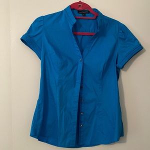 Express turquoise blue button down blouse